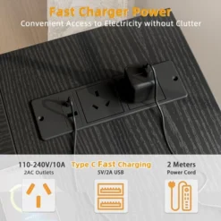 Itopfox L-Shaped Computer Desk With Power Outlets, Reversible Shelves, Gaming & Study Writing Table For Home Office, Bedroom, Living Room, Black -Itopfox Shop GUEST ecde64d1 cc3e 4262 96e6 815b2d88a80e