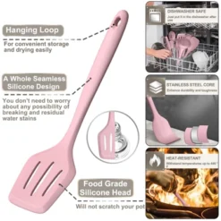 Itopfox Silicone Cooking Kitchen Utensil Set, 43 Pcs Pink Cooking Utensils With Turner, Tongs, Spoon, Spatula, Heat Resistant For Nonstick Cookware -Itopfox Shop GUEST ee39bc72 fd78 4ba0 ac67 59dba781439b