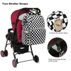 Itopfox Checkered Waterproof Diaper Backpack For Baby Girls And Moms, Large Nappy Bag With Insulated Bottle Pockets -Itopfox Shop GUEST f18af889 045c 4ce0 b817 7e660505b625