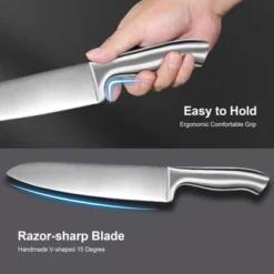 Itopfox Premium Kitchen Knife Set With Wooden Block & Built-in Sharpener - 15-Piece Chef, Slicing, Santoku, Bread, Utility, Paring & Steak Knives 8 Itopfox Premium Kitchen Knife Set With Wooden Block & Built-in Sharpener - 15-Piece Chef, Slicing, Santoku, Bread, Utility, Paring & Steak Knives -Itopfox Shop GUEST f28561e7 1366 45af 820e 86258d51acca