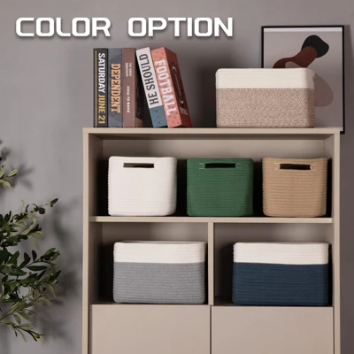 Itopfox 4 Pack Woven Storage Baskets For Organizing Toys, Books, Towels, And Clothes - Durable And Stylish Gift Basket Bins For Shelves 4 Itopfox 4 Pack Woven Storage Baskets For Organizing Toys, Books, Towels, And Clothes - Durable And Stylish Gift Basket Bins For Shelves - Image 4