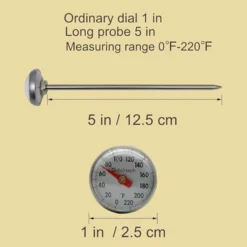 Itopfox Kitchen Food-Cooking Meat Coffee Thermometer – Pocket Espresso Thermometer For Milk Foam Frothing Chocolate Water Grill, Turkey