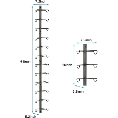 Itopfox 2 Pack Wall Mounted Wine Rack For 24 Bottles, Detachable Wine Storage Organizer Display Holder For Kitchen, Dining Room, Bar, Wine Cellar 6 Itopfox 2 Pack Wall Mounted Wine Rack For 24 Bottles, Detachable Wine Storage Organizer Display Holder For Kitchen, Dining Room, Bar, Wine Cellar - Image 6