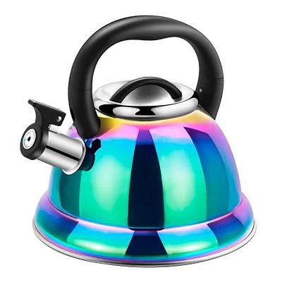 Itopfox Stainless Steel Whistling Tea Kettle With Cool Folding Handle, Rainbow Mirror Finish, Induction Compatible, Large Capacity For Boiling Water 7 Itopfox Stainless Steel Whistling Tea Kettle With Cool Folding Handle, Rainbow Mirror Finish, Induction Compatible, Large Capacity For Boiling Water - Image 7