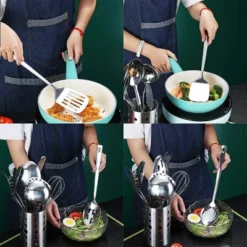 Itopfox Stainless Steel Cooking Utensils Set, 13 Pieces Kitchen Tools Set With Holder, Non-Stick, Heat Resistant, Dishwasher Safe -Itopfox Shop GUEST f5c9d98f e59d 4681 a277 58b98ac91056