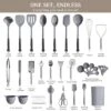 Itopfox 43-Piece Kitchen Utensil Set With Silicone Spatulas, Heat-Resistant Cooking Tools Non-Stick Cookware Safe Dishwasher Friendly, Holder & Hooks
