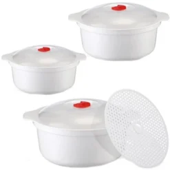 Itopfox 3-Piece Microwave Bowls With Lids And Steam Rack, Assorted Sizes For Soup, Noodles, Leftovers, Dishwasher Safe, Dorm & Kitchen Essentials -Itopfox Shop GUEST f744c562 51b3 444d b822 6514489cbe37