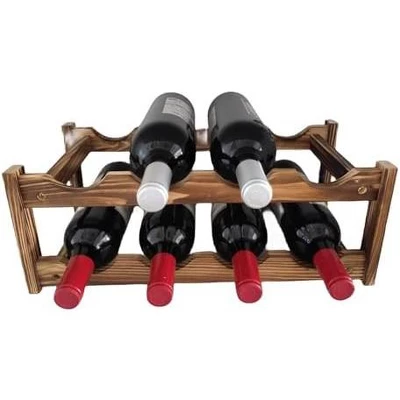 Itopfox 8-Bottle Wine Rack - Premium Carbonized Pine Wood, Two-Tier Countertop Design For Kitchen, Dining Room Or Bar 9 Itopfox 8-Bottle Wine Rack - Premium Carbonized Pine Wood, Two-Tier Countertop Design For Kitchen, Dining Room Or Bar - Image 9