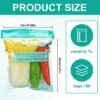Itopfox 100 Pcs Reusable Zipper Microwave Steam Bags For Cooking Vegetables, Potatoes, And Meat - Leakproof & Durable