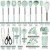 Itopfox 28-Piece Silicone Cooking Utensil Set With Holder, Heat-Resistant Spatula, Tongs, And Stainless Steel Handles, Non-Stick Kitchen Gadgets