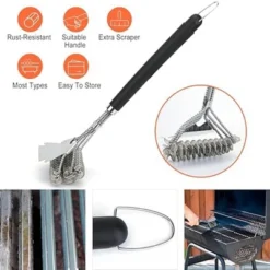Itopfox Grill Brush With Scraper, BBQ Grill Brush With Handle, Stainless Steel Grill Grate Cleaner, Safe Grill Accessories For Grill/Smoker/Gas, Etc. -Itopfox Shop GUEST fa3b6cab 1234 474c 8a71 0f79c60118fa