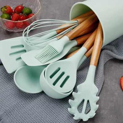 Itopfox 35-Piece Silicone Kitchen Utensil Set With Wooden Handles, Non-Stick Cooking Tools Including Spatula, Spoon, Turner, Tongs, Measuring Cups 1 Itopfox 35-Piece Silicone Kitchen Utensil Set With Wooden Handles, Non-Stick Cooking Tools Including Spatula, Spoon, Turner, Tongs, Measuring Cups