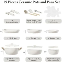 Itopfox 19-Piece Non-Stick Ceramic Cookware Set With Removable Handles, Induction Safe, Oven & Dishwasher Safe, PFAS/PTFE/PFOA Free, Cream White 12 Itopfox 19-Piece Non-Stick Ceramic Cookware Set With Removable Handles, Induction Safe, Oven & Dishwasher Safe, PFAS/PTFE/PFOA Free, Cream White -Itopfox Shop GUEST fb910df4 504c 4ded ac52 604391629c24