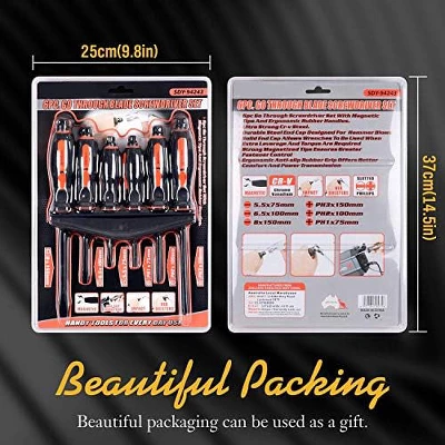 Itopfox 6-Piece Magnetic Screwdriver Set With 3 Phillips & 3 Flat Head Tips, Ergonomic Handle For Comfort & Control, Includes Wall-Mount Rack 1 Itopfox 6-Piece Magnetic Screwdriver Set With 3 Phillips & 3 Flat Head Tips, Ergonomic Handle For Comfort & Control, Includes Wall-Mount Rack