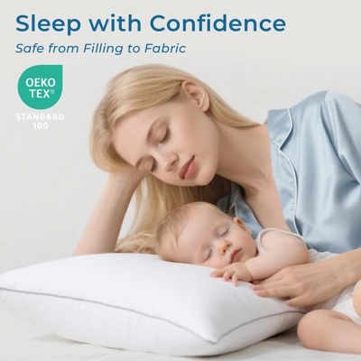 Itopfox Queen Size Pillows Set Of 2, Down Alternative Plump Filling For Side, Back, And Stomach Sleepers - Hotel Quality & Machine Washable 8 Itopfox Queen Size Pillows Set Of 2, Down Alternative Plump Filling For Side, Back, And Stomach Sleepers - Hotel Quality & Machine Washable - Image 8