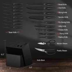 Itopfox 21-Piece Kitchen Knife Set With Block, Dishwasher Safe German Stainless Steel Knives With Built-in Sharpener, Black Knife Block Set -Itopfox Shop GUEST fda6ea9c d298 4959 bad7 a19130a3fef3