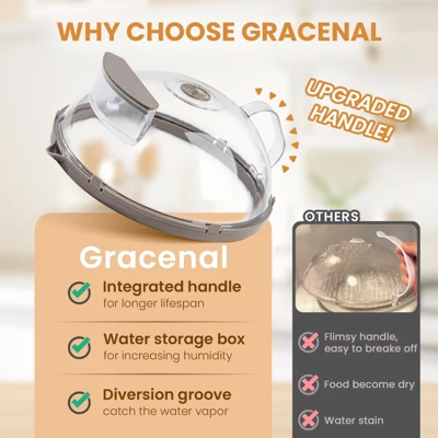 Itopfox Microwave Splatter Cover With Water Steamer, Integrated Handle, Plate Cover, Splatter Guard, Cookware Lid, House Essentials For Gift 3 Itopfox Microwave Splatter Cover With Water Steamer, Integrated Handle, Plate Cover, Splatter Guard, Cookware Lid, House Essentials For Gift - Image 3