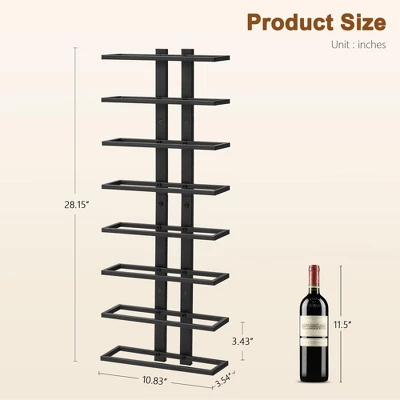 Itopfox 8-Tier Wall Mount Wine Rack For Bottles Display And Storage, Hanging Organizer For Living Room, Dining Room, Wine Cellar, Bar, Black 8 Itopfox 8-Tier Wall Mount Wine Rack For Bottles Display And Storage, Hanging Organizer For Living Room, Dining Room, Wine Cellar, Bar, Black - Image 8